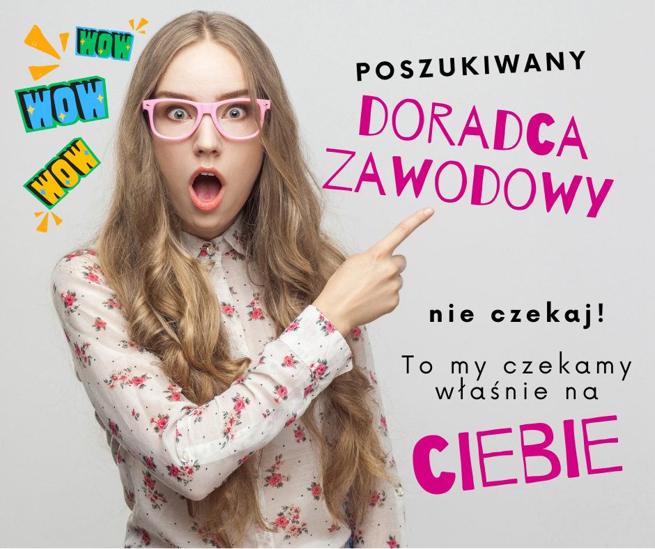 Plakat: szukamy doradcy zawodowego