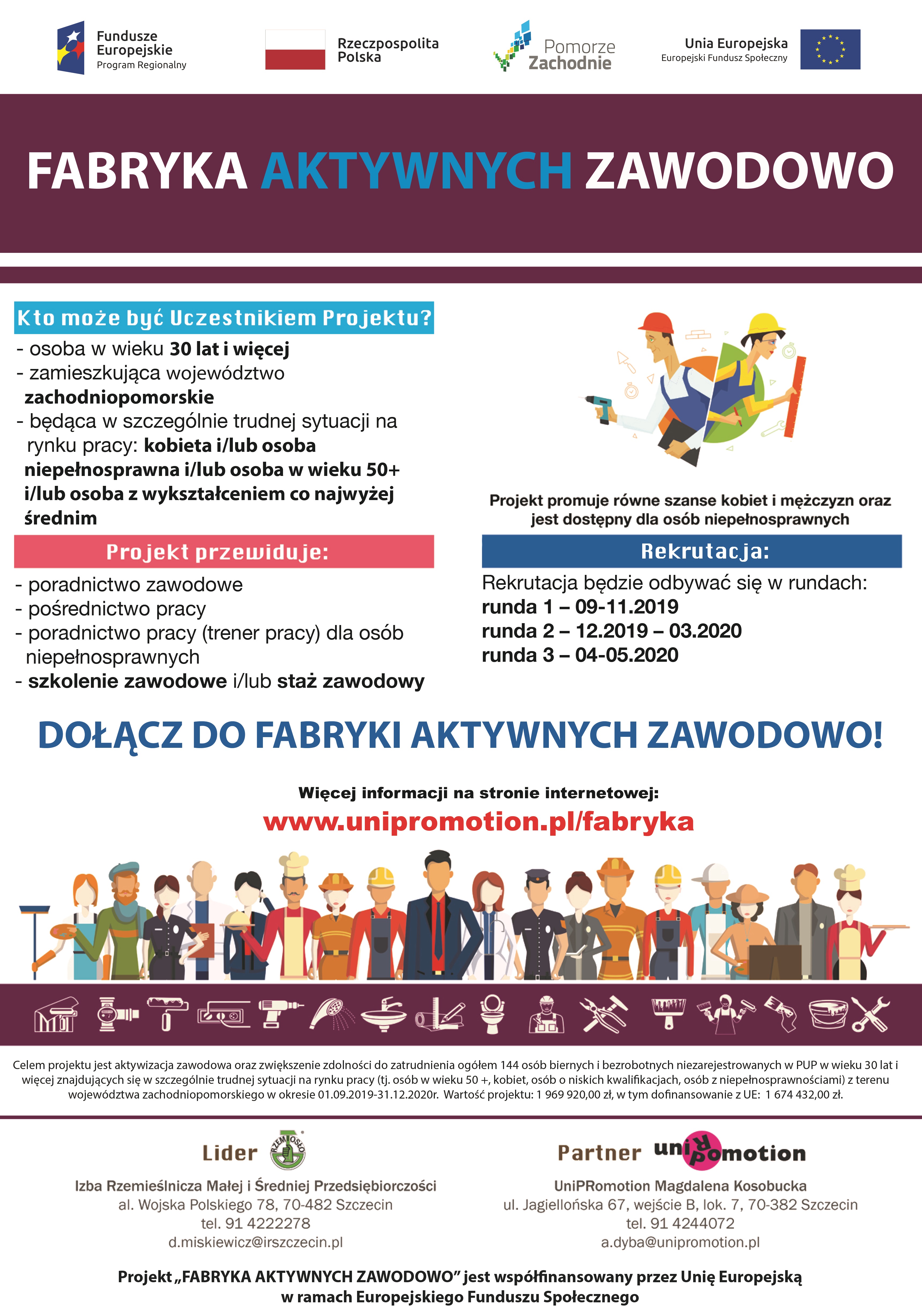 Plakat projektu Fabryka aktywnych zawodowo